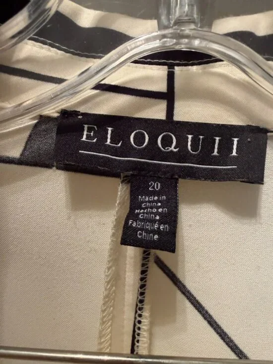 Eloquii Black & White Wide Leg Pant and Shirt/Jacket - Picture 3 of 6